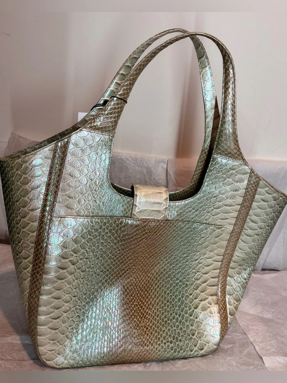Brahmin NWT Large Carla Market Tote in Green Velocity — Rare!